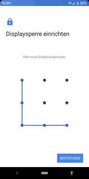 Zeichnen Sie das Entsperrmuster erneut und wählen Sie BESTÄTIGEN