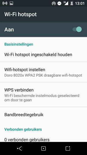 Uw telefoon is nu geïnstalleerd voor gebruik als modem