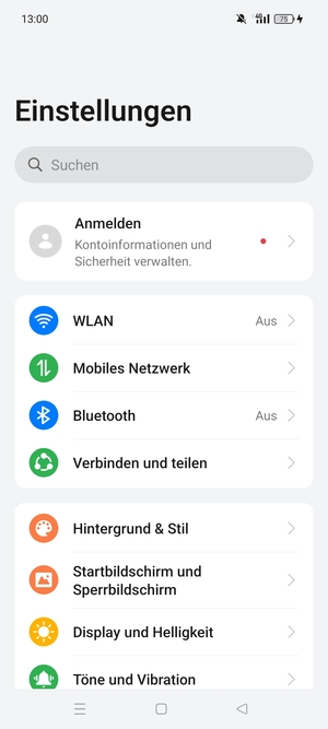 Wählen Sie Mobiles Netzwerk