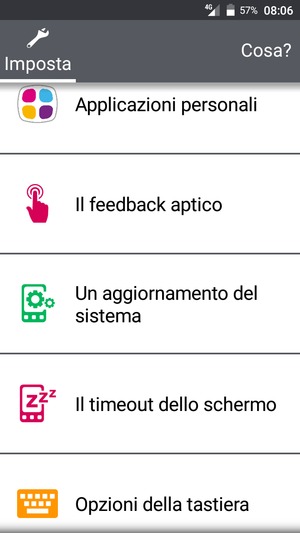 Scorri e seleziona Un aggiornamento del sistema