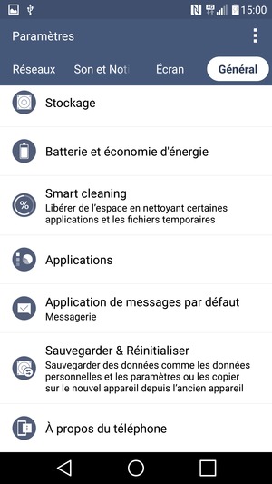 Faites défiler et sélectionnez Sauvegarder & Réinitialiser