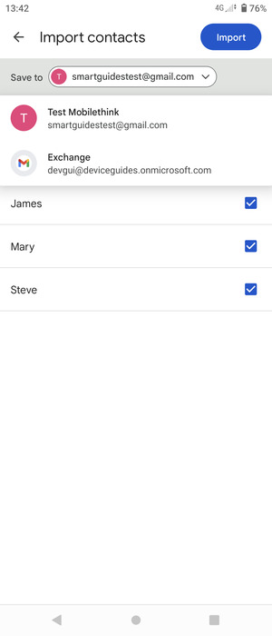 Select your Google account