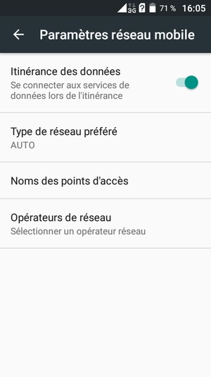Activer ou désactiver Itinérance de données
