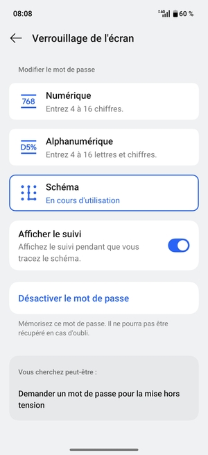 Votre téléphone est maintenant sécurisé par un écran de verrouillage