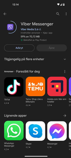 Vent til installasjonen er ferdig