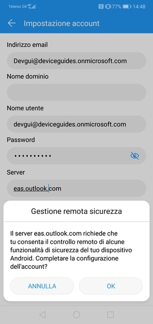 Seleziona OK