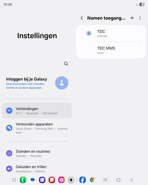 Selecteer de Menu-knop