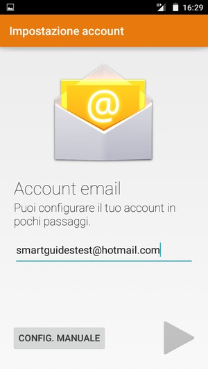 Inserisci il tuo indirizzo email e seleziona AVANTI
