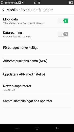 För att byta nätverk om nätverksproblem uppstår, välj Nätverksoperatörer