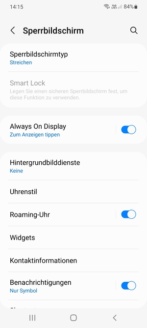 Wählen Sie Sperrbildschirmtyp