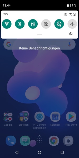 Ziehen Sie das obere Menü nach unten