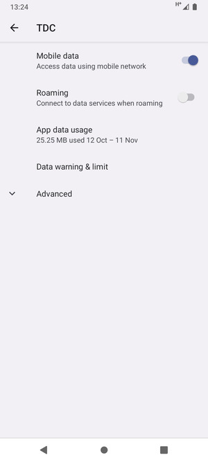 To change network if network problems occur, select Advanced