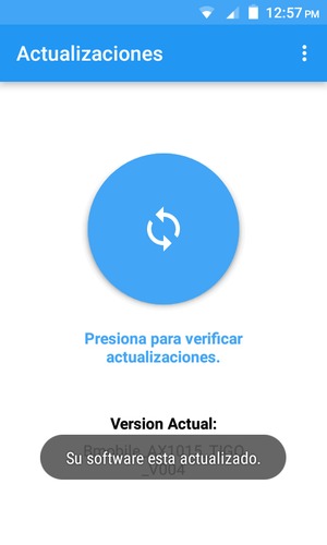 Si su teléfono está actualizado, verá la siguiente pantalla