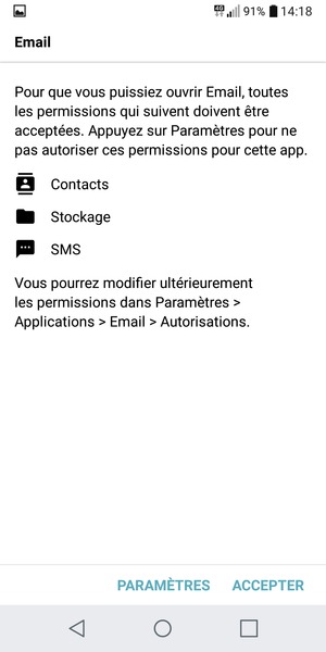 Sélectionnez ACCEPTER