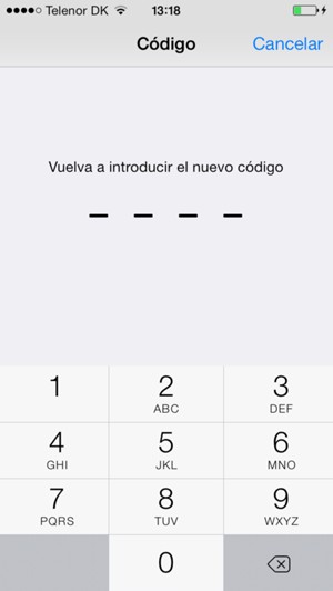 Vuelva a introducir su nuevo código de acceso