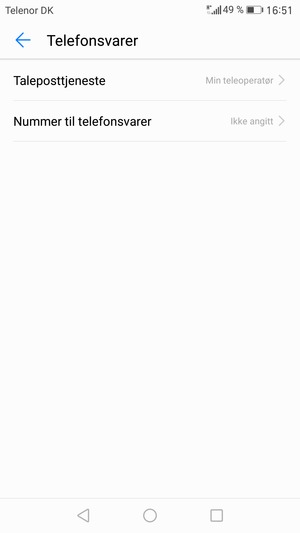 Velg Nummer til telefonsvarer