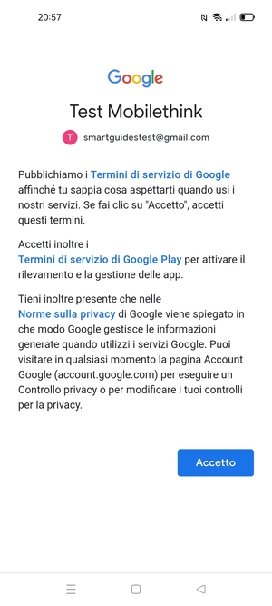 Seleziona Accetto