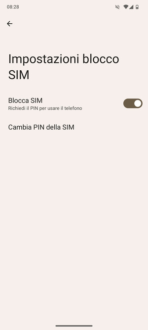 Seleziona  Cambia PIN della SIM