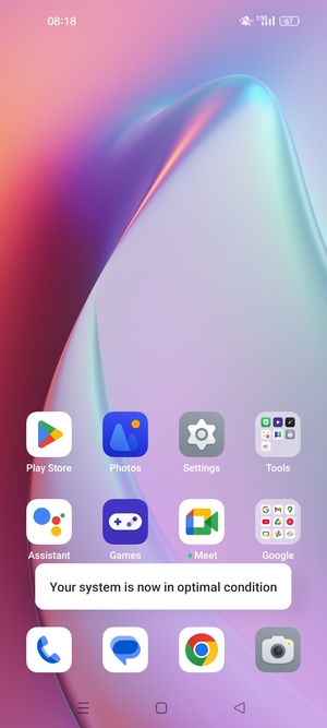 Slide down the top menu