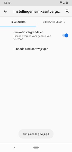 Uw sim-pincode is gewijzigd