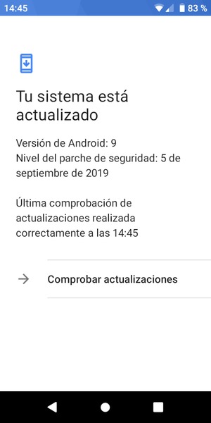 Si su teléfono está actualizado, verá la siguiente pantalla