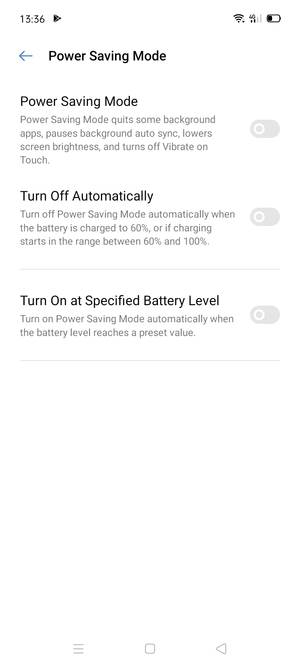 Turn on Power Saving Mode