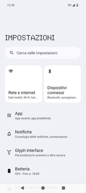 Seleziona Rete e internet