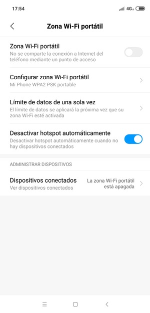 Seleccione Configurar zona Wi-Fi portátil