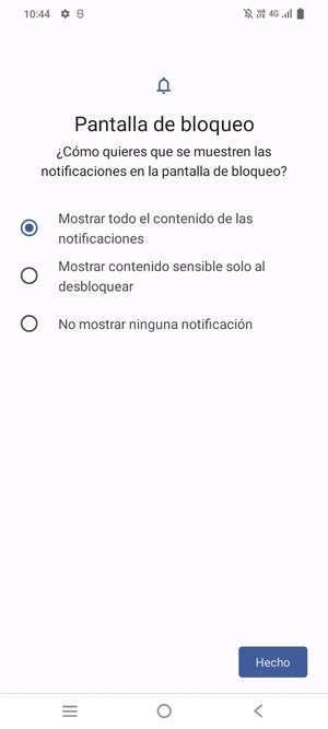 Seleccione la opción deseada y seleccione Hecho