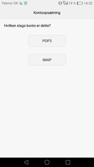 Vælg POP3 eller IMAP