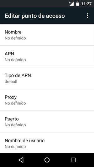 Introduzca la información de Internet