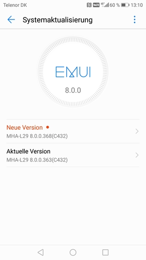 Falls Ihr Handy nicht aktualisiert ist, folgen Sie den Anweisungen auf dem Bildschirm.