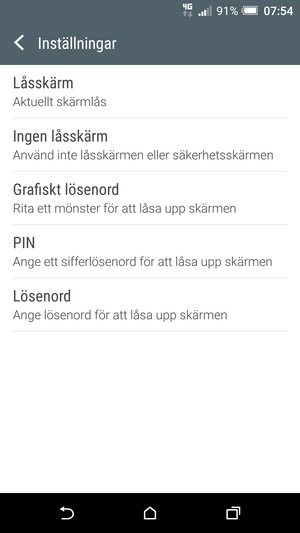 Välj Grafiskt lösenord