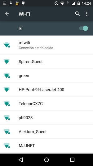Ahora está conectado a la red Wi-Fi