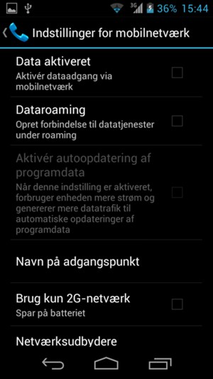 For at skifte netværk, hvis der opstår netværksproblemer, vælg Netværksudbydere