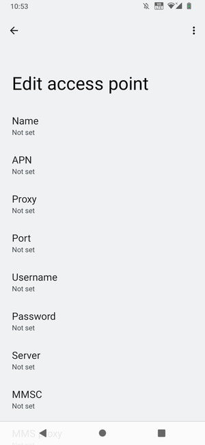 Enter Internet information