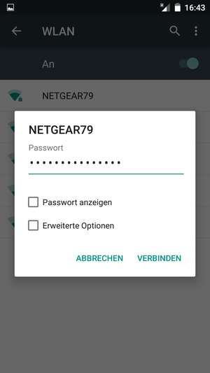 Geben Sie das WLAN-Passwort ein und wählen Sie VERBINDEN