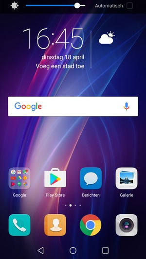 Schuif naar beneden in het bovenste menu