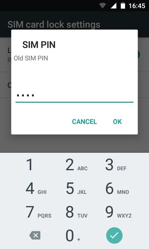 Enter your Old SIM PIN and select OK
