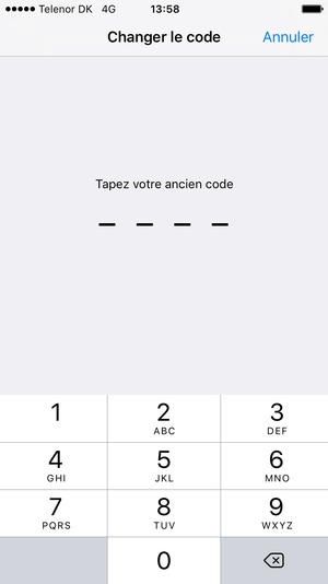 Saisissez votre ancien mot de passe