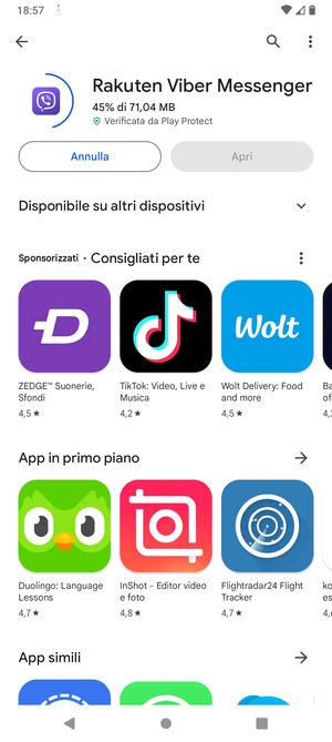 Attendi il completamento del processo di installazione