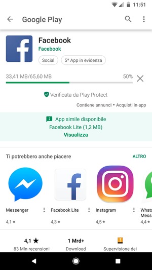 Attendi il completamento del processo di installazione