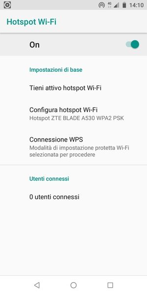 Il telefono è ora pronto per essere usato come modem