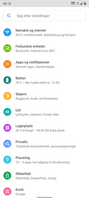 Vælg Netværk og internet