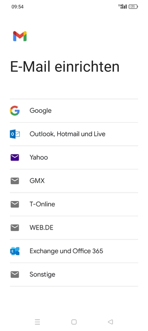 Wählen Sie Google