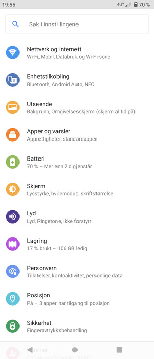 Velg Nettverk og internett