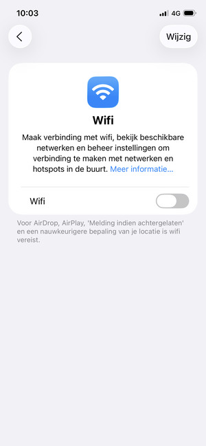 Schakel Wifi in