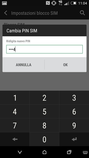 Conferma il nuovo PIN della SIM e seleziona OK