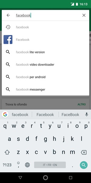 Inserisci il nome dell'app e seleziona Cerca