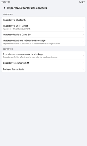 Sélectionnez Importer depuis la Carte SIM